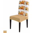 thumbnail image 1 of Pumpkin Dining Room Chair Covers Set of 6, Fall Maple Leaf Autumn Plant White Stretch Chair Slipcovers Removable Washable Seat Cover Chair Protectors for Kitchen Home, Hotel Banquet, 1 of 6