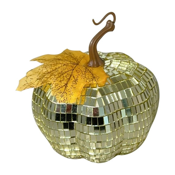 Pumpkin Disco Ball Fall Pumpkin Decor, Foam Glitter Pumpkins for Decorating Mini Artificial Craft Pumpkins for Thanksgiving Table Party Harvest Decorations