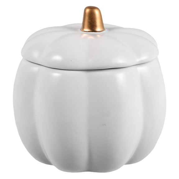 Toyandona Sturdy Ceramic Pumpkin Bowl White Multifunctional Soup Mugs with Lid