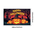 thumbnail image 1 of Pumpkin Display Halloween Banner Ghost Design Halloween Decoration Spooky Night Scene Banner for Holiday Party Haunted House Outdoor Decor, 1 of 8