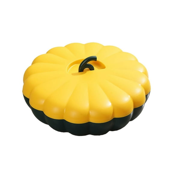 Pumpkin Divided Fruit Tray, Large Capacity Snack Storage Box with Lid, Candy Dried Fruit Organizer for Parties Halloween Thanksgiving, Household Kitchen Dining Serving Tray, 1X Candy Serving Tray