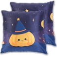 thumbnail image 1 of Pumpkin Dress in Halloween Starry Night Throw Pillow Covers Pillowcases 18 x 18 Inch Home Decor 2 Packs for Bedroom Sofa, 1 of 6
