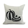 thumbnail image 1 of Pumpkin Duo 20 Inch Cream Halloween Print Decorative Throw Pillow, 1 of 2