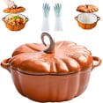 thumbnail image 1 of Pumpkin Dutch Oven,Dutch Oven Pot with Lid - Enamel Coated Non-Stick, Ovens, Marinating, Refrigerating, Baking, Halloween Thanksgiving Decorative Gift, 1 of 7