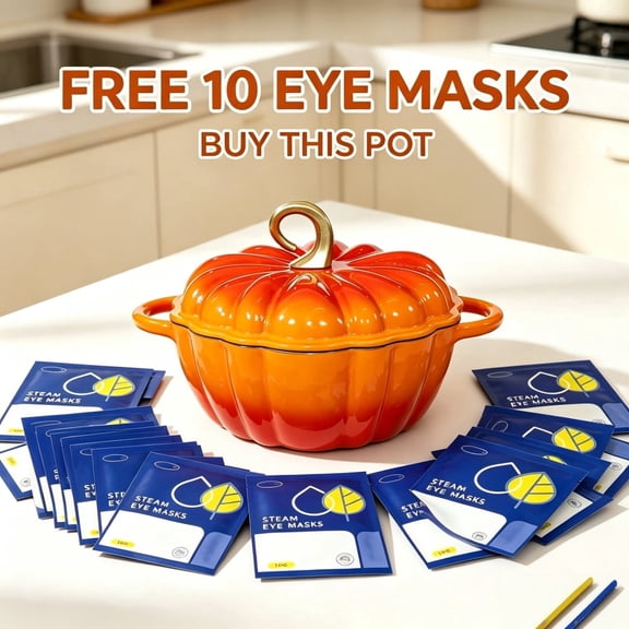 Pumpkin Enameled Cast Iron Dutch Oven with Lid, 4.5 QT Heavy Duty and Dual Handles Pot, Serves 3-5 and Oven Safe for Bread Baking, Braising, Cooking Soup and Family Gifts, Orange