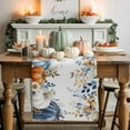 thumbnail image 1 of Pumpkin Eucalyptus Leaf Table Runner, Autumn Thanksgiving Kitchen Dining Table Decoration for Home Party Decor 13x48 Inches, 1 of 9