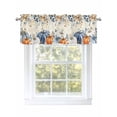 thumbnail image 1 of Pumpkin Eucalyptus Leaf Valances for Windows Thanksgiving Fall Letter Background Rod Pocket Curtains Valance Short Window Treatment Drapes for Living Room, Bedroom Bathroom 56"&nbsp;W x 16" L, 1 of 5