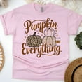 thumbnail image 1 of Pumpkin Everything T-Shirt | Fall Coffee and Leopard Pumpkin Graphic Tee, Light Pink, Size S, 1 of 6