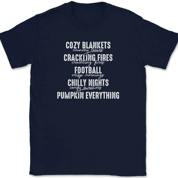 Pumpkin Everything T-Shirt Tee Funny Thanksgiving Fall - Navy, L