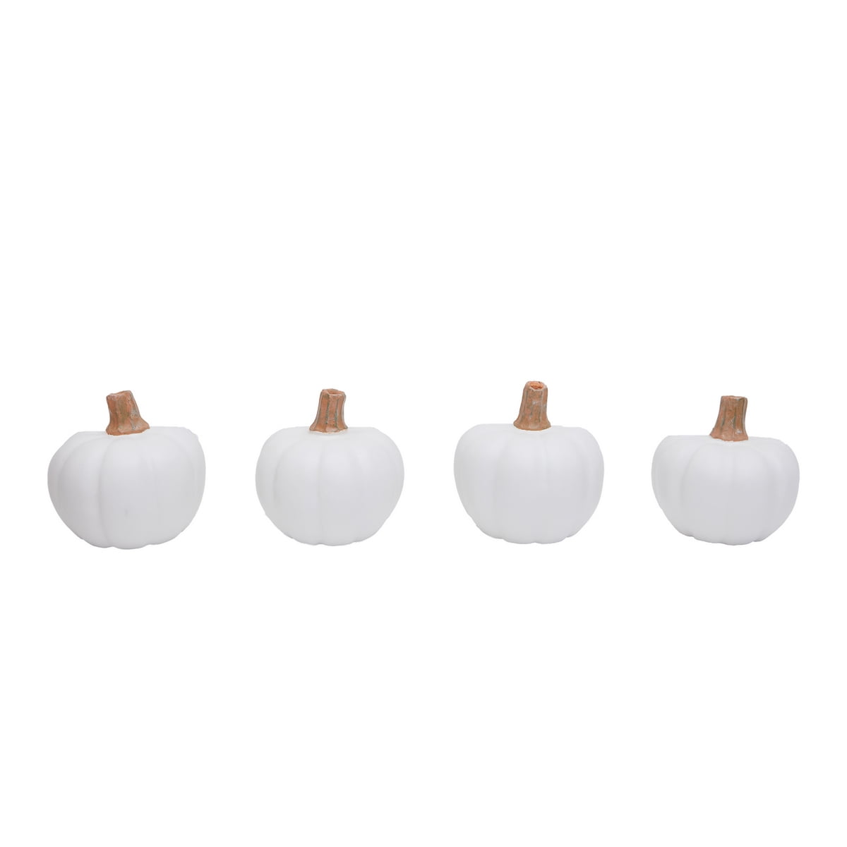 White Matte Ceramic Pumpkin Figurine - 5 Inches
