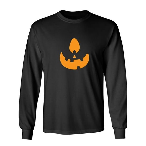 Pumpkin Eye Sarcastic Humor Novelty Men's Long Sleeve Shirts