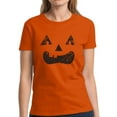 thumbnail image 1 of Pumpkin Face Black Jack o Lantern Halloween T Shirt for Women - S M L XL 2XL 3XL Graphic Tee - Scary Halloween Outfit Gift Funny Holiday Tee T-Shirt Ladies, 1 of 2