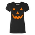thumbnail image 1 of Pumpkin Face Funny Halloween Women's T-shirt, M, Black, 1 of 2