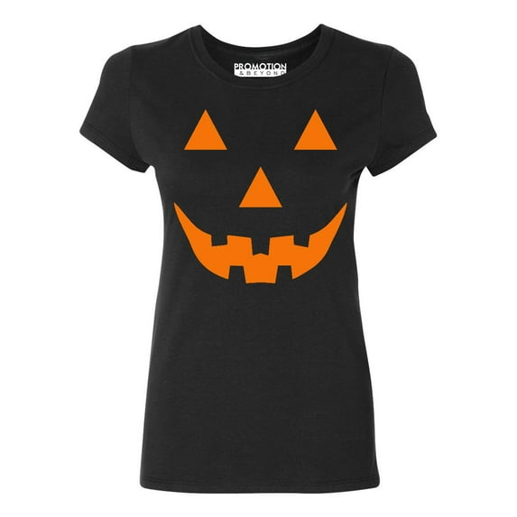 Pumpkin Face Funny Halloween Women's T-shirt, S, Black