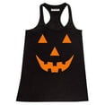 thumbnail image 1 of Pumpkin Face Funny Halloween Women's Tank Top, L, Black, 1 of 2