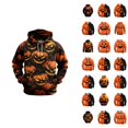 thumbnail image 1 of Pumpkin Face Halloween Hoodies for Men 2025 Spooky Pumpkin Graphic Hooded Sweatshirt with Pockets Halloween Pullover Tops, 1 of 5