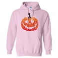 thumbnail image 1 of Pumpkin Face Ombre Hoodie Sweatshirt Unisex Medium Pink, 1 of 5