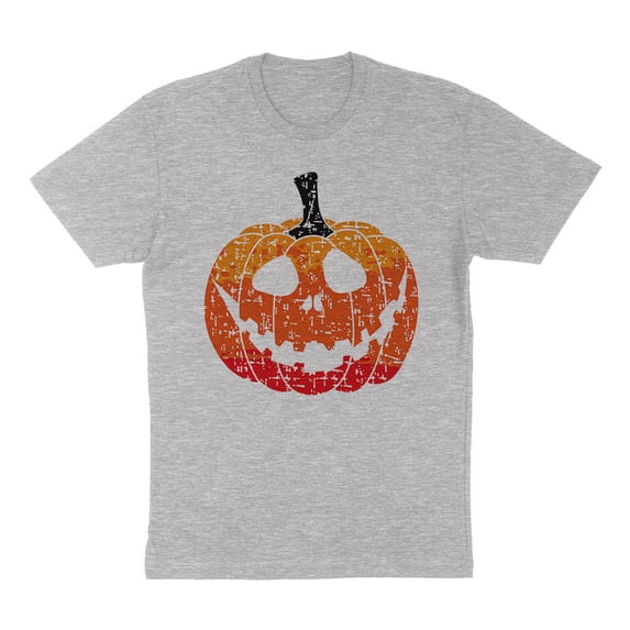 Pumpkin Face Ombre Shirt Unisex 3X-Large Grey