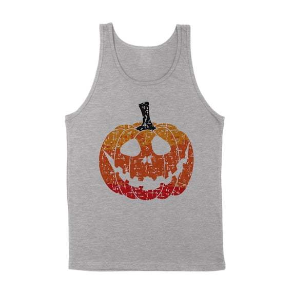 Pumpkin Face Ombre Tank Top Unisex X-Large Grey