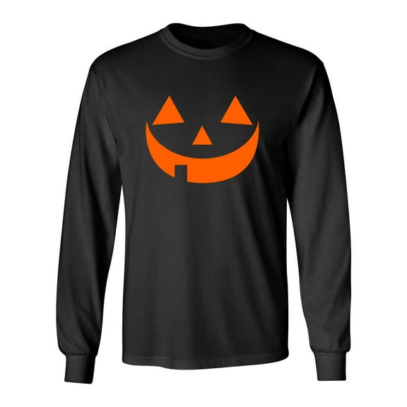 Pumpkin Face Sarcastic Novelty Gift Idea Adult Humor Funny Men's Long Sleeve Shirts