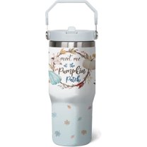 Pumpkin Fall Cup 30 Oz Tumbler with Handle and Flip Straw, Insulated Autumn Mugs Keeps Drinks Cold & Hot, Stainless Steel Fall Coffee Mug Fall Themed Thanksgiving Gifts For Women