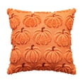 thumbnail image 1 of Pumpkin Fall Decorative Throw Pillow Covers 20"x20", Rust Red Soft Faux Fur Pillow Covers for Autumn Harvest, Fluffy Plush Accent Pillow Cases for Farmhouse Couch Cushion Covers (Saffron), 1 of 8