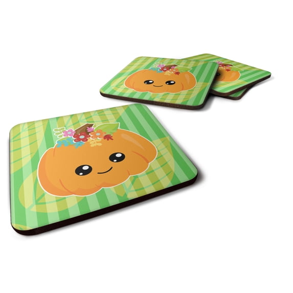Pumpkin Fall Foam Coaster Set of 4