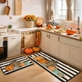 thumbnail image 1 of Pumpkin Fall Kitchen Rugs and Mats Set of 2 PCS, Pumpkins Stripe Autumn Mats for Floor, Bathroom, Fall Home Kitchen Thanksgiving Decorations 17"x47"+17"x30", 1 of 6