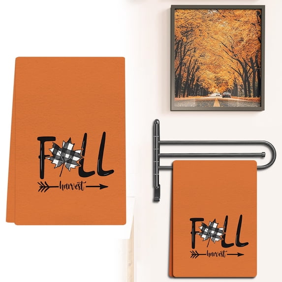 Pumpkin Fall Kitchen Towels Dish Towels,16 Inch X 24 Inch,Lint Free Fall Hand Towels for Home