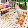 thumbnail image 1 of Pumpkin Fall Outdoor Rug for Patio/Deck/Porch, Non-Slip Large Area Rug 5 x 7 Ft, Thanksgiving Maple Leaves Beige Autumn Indoor Outdoor Rugs Washable Area Rugs, Reversible Camping Rug Carpet Runner, 1 of 8
