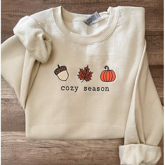 Pumpkin Fall Season Embroidered Sweatshirt