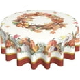 thumbnail image 1 of Pumpkin Fall Tablecloth Round 60 Inch Thanksgiving Tablecloth Waterproof Sunflowers Maple Leaf Autumn Table Cover Cloths Washable Polyester Tabletop Runner for Kitchen Party Picnic Dining Decor, 1 of 6