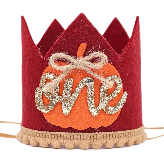 Pumpkin First Birthday Crown Halloween Cake Smash Photo Prop