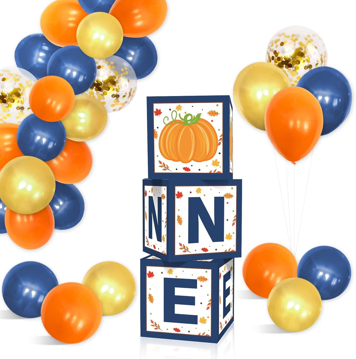 Pumpkin First Birthday Decorations Fall Themed Party Balloon Boxes