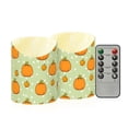 thumbnail image 1 of Pumpkin Flameless Candles 2 PCS with Remote Realistic Moving Flame LED Tapered Pillar Set for Home Decor, 1 of 7