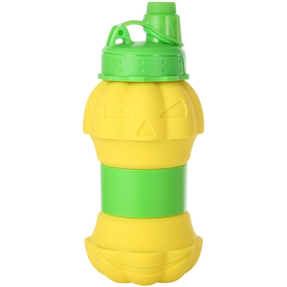 Pumpkin Folding Water Bottle Silicone Retractable Collapsible Water Cup 550ml Leak-proof Sport Bottles for Camping Hiking