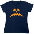 thumbnail image 1 of Pumpkin Frown Sarcastic Humor Novelty Funny Women's Casual Tees, 1 of 3