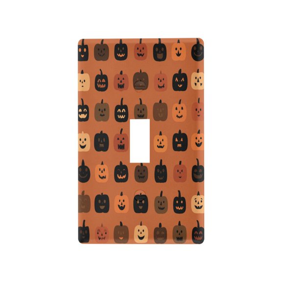 Pumpkin Funny Face Pattern Light Switch Cover Switch Plate Outlet Cover Plug Cover for Electrical Outlet