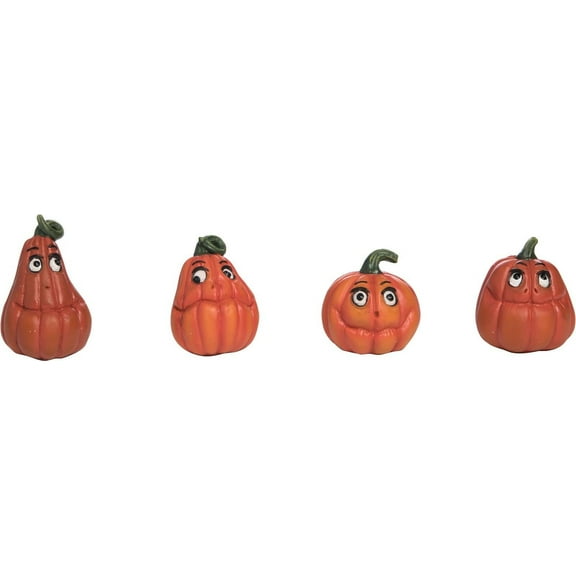 Pumpkin Funny Face Set of 4 mini Figurines