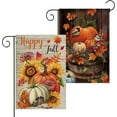 thumbnail image 1 of Pumpkin Garden Flag, 2 Pack Welcome Fall Garden Flags 12x18 Double Sided for Outside, Small Yard Burlap Flag Vertical Rustic Porch Lawn Mini Decorations Outdoor, 1 of 6