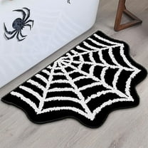Pumpkin Ghost Bath Mat Soft Halloween Bathroom Rug Non Slip Cute Spooky Pumpkin Ghost Bathroom Decoration Halloween Decor for Home Bedroom Shower Floor