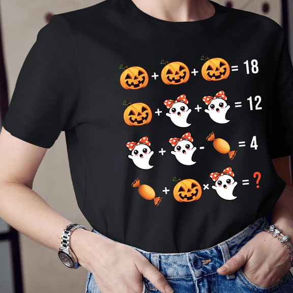 Pumpkin Ghost Math T-Shirt, Funny Halloween Math Teacher Shirt, Spooky Season Classroom Tee, Fall Outfit for Educators, Unisex Fit