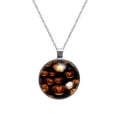 thumbnail image 1 of Pumpkin Glass Circular Pendant Necklace - Women's Jewelry, 1 of 5