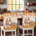 thumbnail image 1 of Pumpkin Gnome Chair Covers Set of 6 Sunflower Maple Leaf Fall Thanksgiving Retro Chair Back Covers Stretch Removable Washable Slipcovers Protector for Dining Room Kitchen Party Decor, 1 of 5