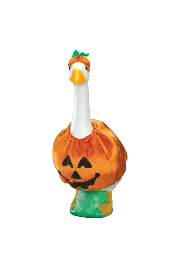 Gaggleville Pumpkin Goose Outfit, Fits 23" H Large Porch Goose by Fox Valley Traders