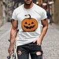 thumbnail image 1 of Pumpkin Graphic Tees for Men Halloween Costumes Fashion Holiday T Shirts Short Sleeve Crewneck Tops Going Out Outfits Funny Pullover Tshirts, S-5XL, 1 of 5