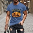thumbnail image 1 of Pumpkin Graphic Tees for Men Halloween Costumes Fashion Holiday T Shirts Short Sleeve Crewneck Tops Going Out Outfits Funny Pullover Tshirts, S-5XL, 1 of 5