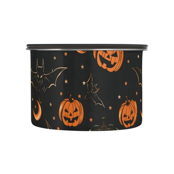 Pumpkin Halloween Airtight Coffee Bean Canister 17oz Food Storage Containers with Lids For Gournd, Tea, Sugar, Flour, Rice, Cereal, Candy Cookie Jar