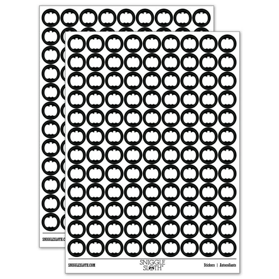 Pumpkin Halloween Fall Harvest Solid 200+ Round Stickers - Black - Matte Finish - 0.50" Size