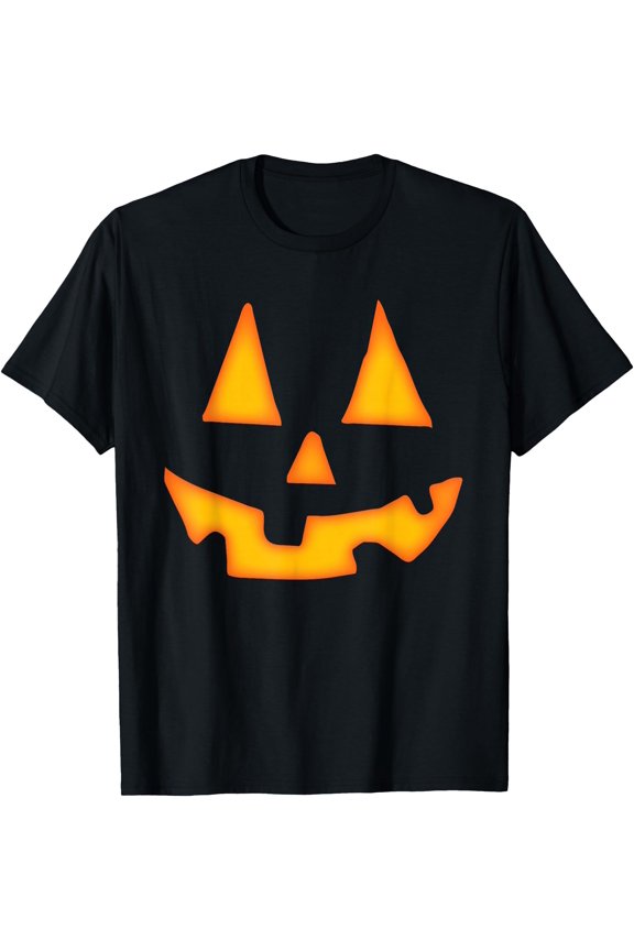 Pumpkin Halloween For Men Women Jack O Lantern Face T-Shirt, Kid And Adult Size, Bamibatee
